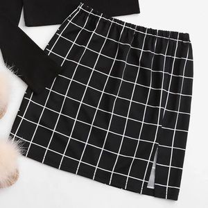 Skirt - black and white - size S